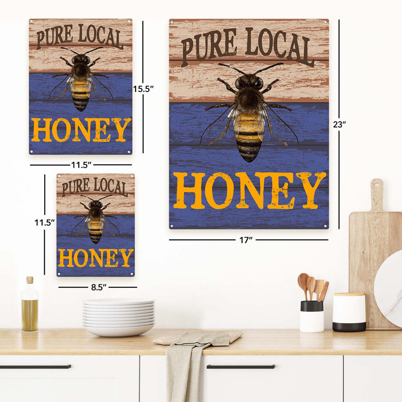 " Pure Local Honey ", 11.5" H x 8.5" W x 0.04" D