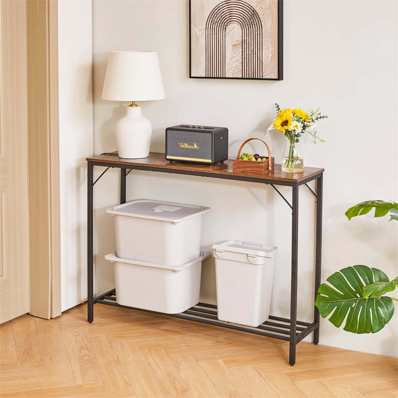 Addylynn 107cm Console Table, Black, Brown