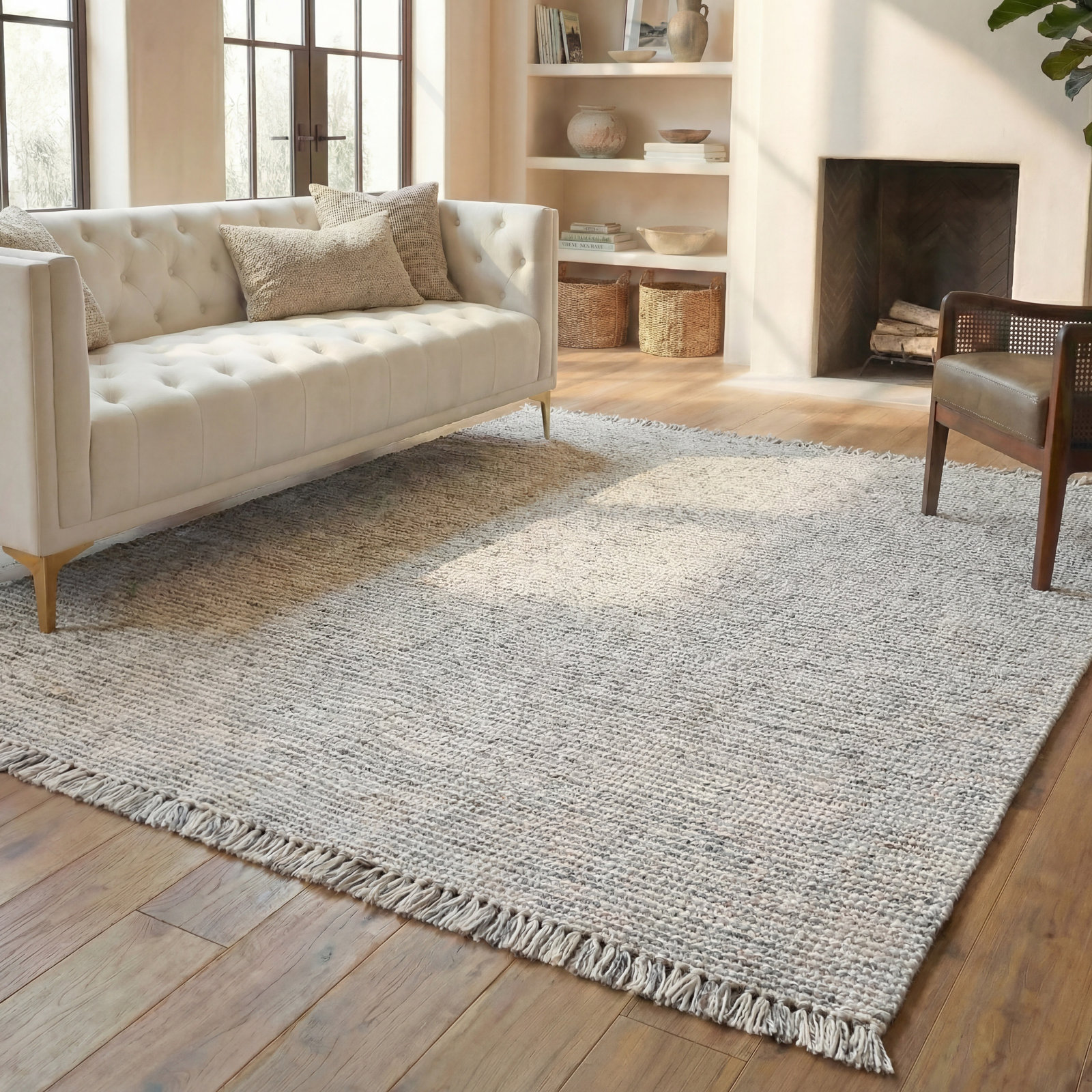 Kava Grey Black Rug, Rectangle 8' x 10'