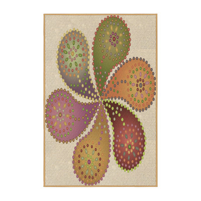 Tapis brun en laine à motif cachemire