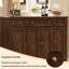 Armoire de rangement en bois massif brun de style américain 62,6 "