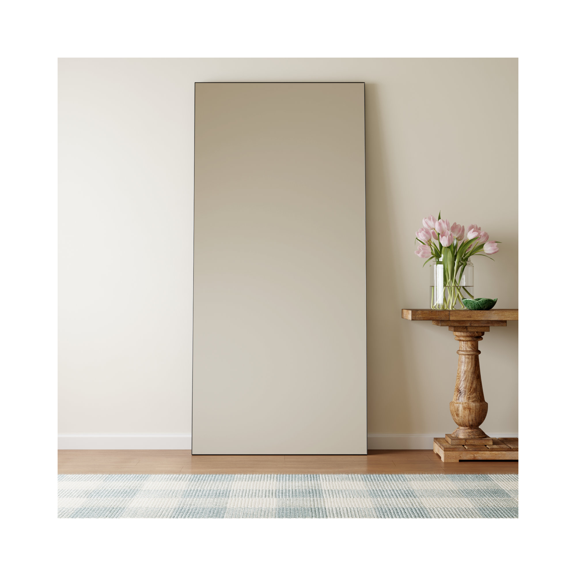 Eaton Metal Rectangle Mirror, Black