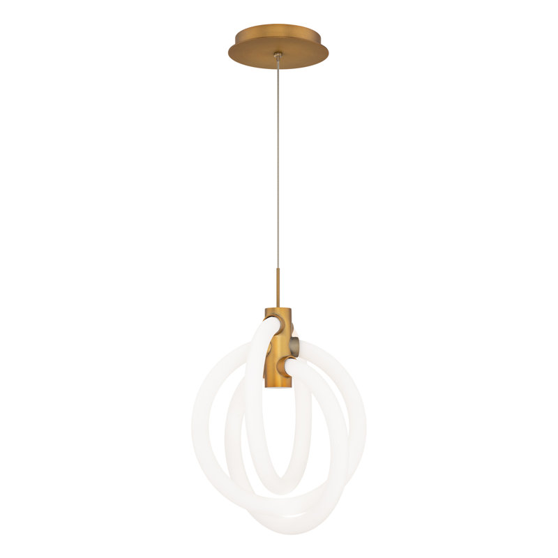 Luminaire suspendu à nœuds DEL, Laiton vieilli, 3 500K