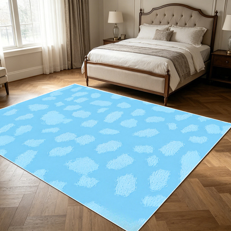 1PC light blue abstract scattered brush spot area rugs for Living Room, Soft and Comfortable, Suitable for all seasons, easy-to-maintain, machine washable Indoor floor mat, Under Table Farmhouse suitable for dining room, bedroom, kitchen, entryway,