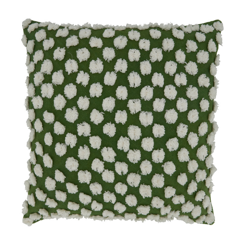 Raissa Collection Pom-poms Cotton Throw Pillow, Down Blend