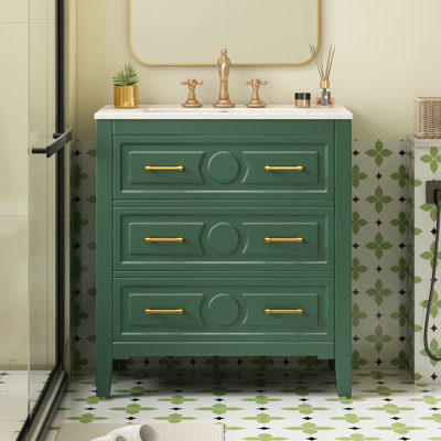 Ensemble de meuble-lavabo avec lavabo en céramique