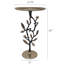 Table d'appoint de 24 pouces de hauteur en aluminium noir et or avec motif de grenade, table de bout enchanteresse, présentoir ou support à plante