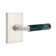 Emtek Select Privacy Leverset, Modern Rect. Rosette, R-Bar Stem, Green Marble Handle, RH-6" W x 6" L