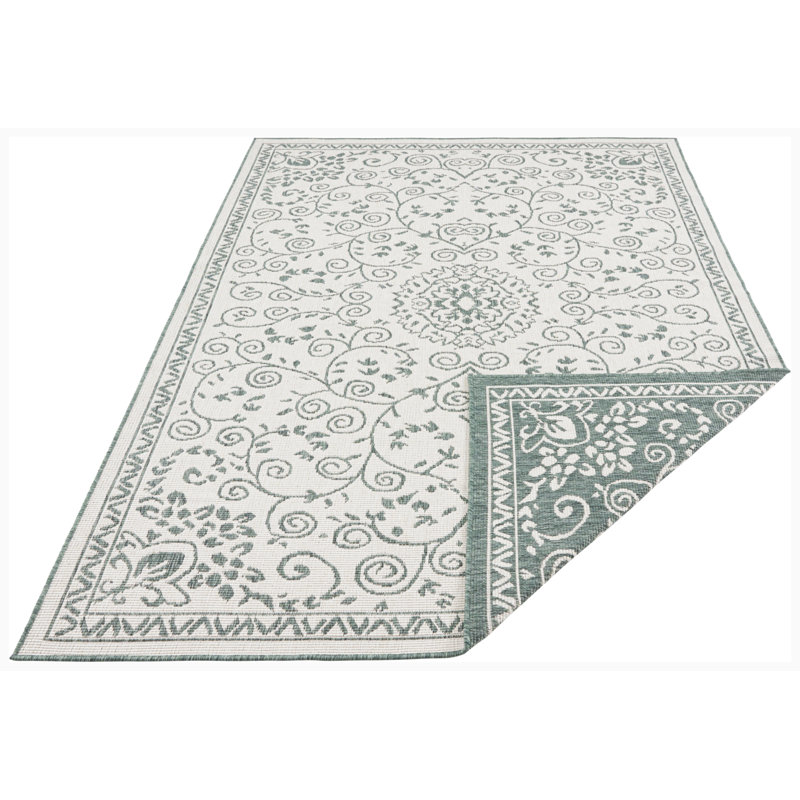 Leyte Flatweave Green Rug, Rectangular 160 x 230cm