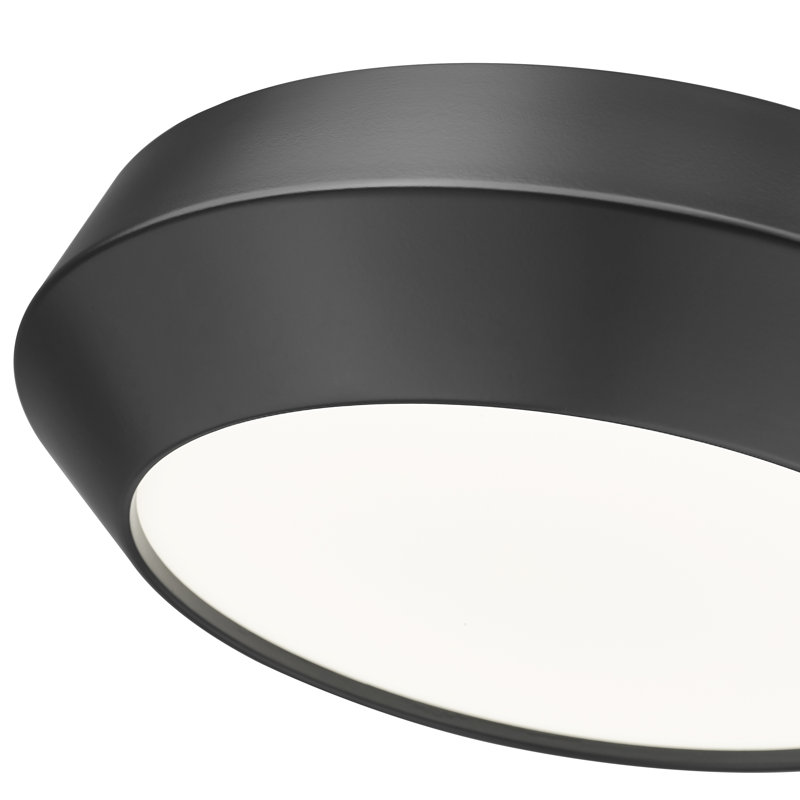 Grenshaw 12 inch Matte Black 1 Light Flush Mount, Matte Black