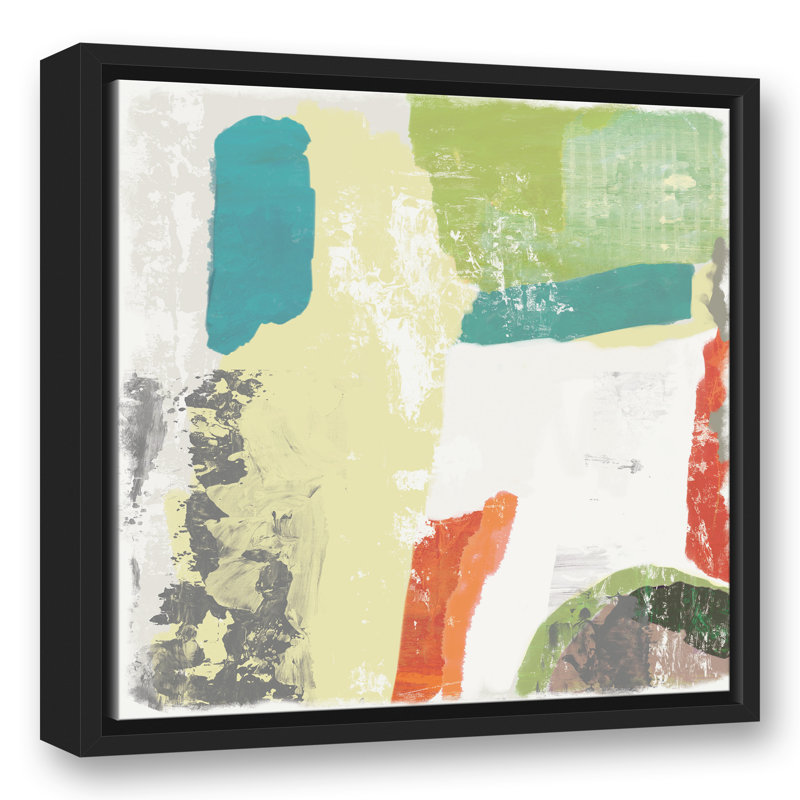 Toile abstraite encadrée flottante abstraite, L 13,75 po x H 13,75 po