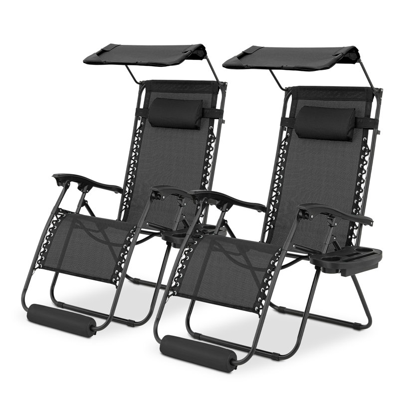 Fauteuils inclinables très larges avec abat-jour réglable Raniero, Noir