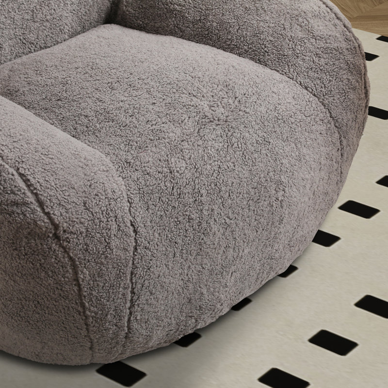 Teddy Bean Bag Chairs,Lazy Sofa Chair With Armrest, Light Gray Teddy