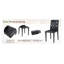 Ensemble de table de salle à manger moderne en grain de bois noir pour 6 personnes avec chaises capitonnées en cuir synthétique-428240388