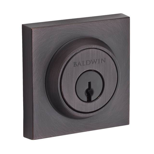 Contemporary Single Cylinder Deadbolt with Smartkey, Venetian Bronze