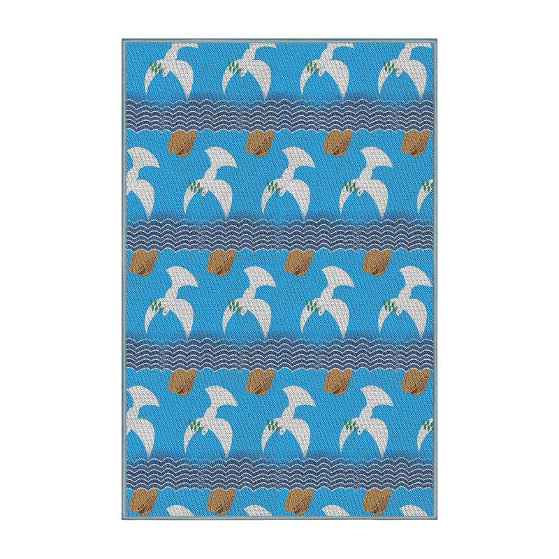 Tapis de zone bleue à motifs, Rectangle 3 pi x 5 pi