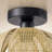 11.8” Six-petaled Woven Rattan Semi Flush Mount