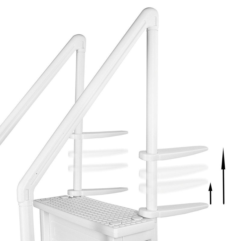 XtremepowerUS In-Pool Step Ladder with Handrails for Pools and Decks Up to 54" High