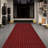 Runner Rug Hallway Non Slip Rubber Back Custom Size As Carpet Doormat Throw Rug Red Striped-1941431036