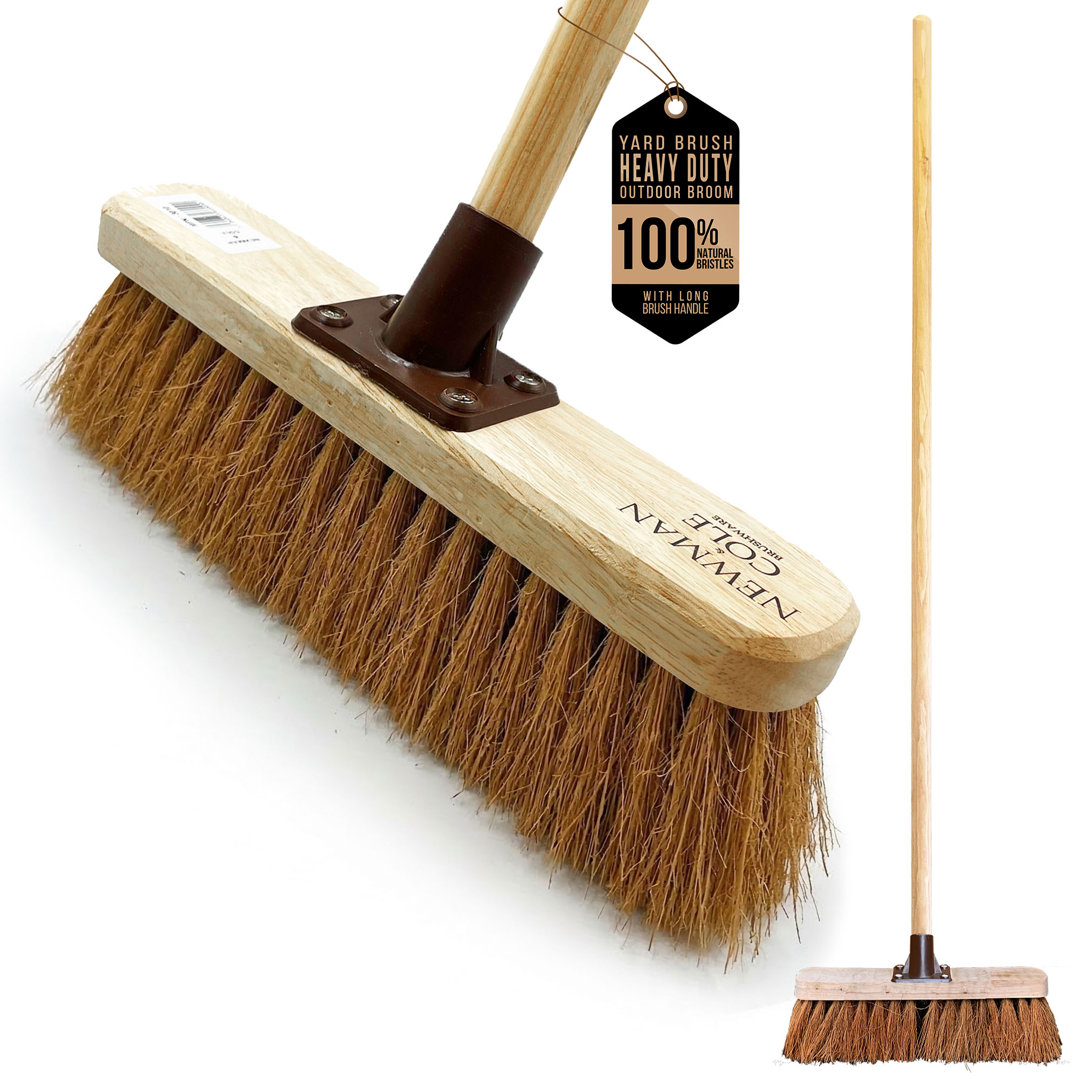 Newman and Cole 12"" Soft Coco Sweeping Brush with 120cm Handle Outdoor Broom - Image 3