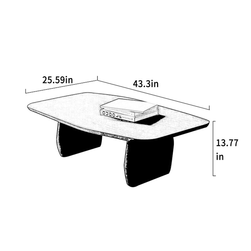 Table basse Modern, H 13,77 po x L 43,3 po x l 25,59 po