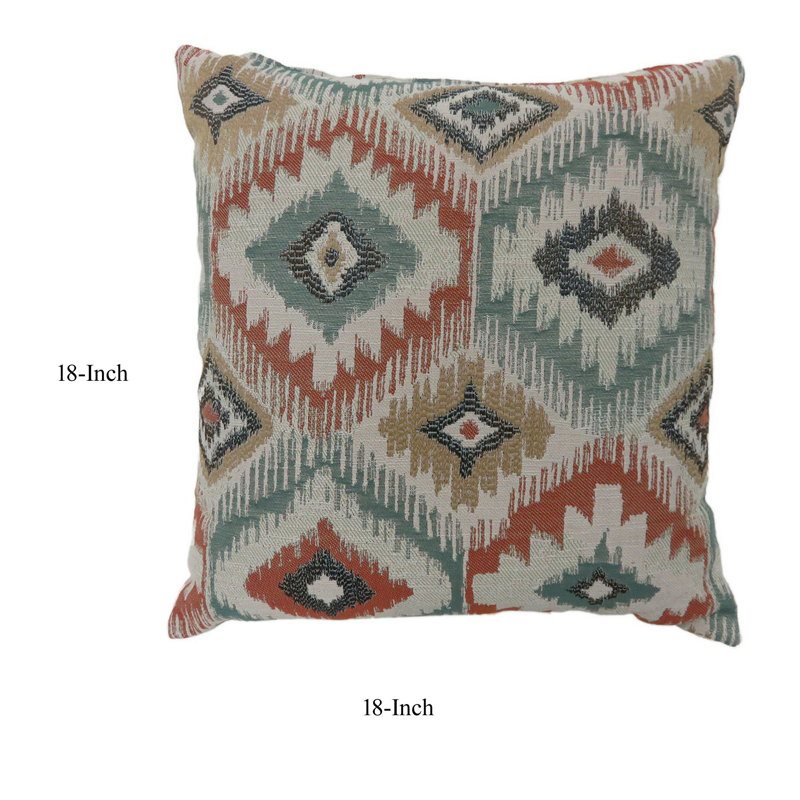 Housse et insert de coussin carré Zepta Bohemian, H 22 po x l 22 po, Polyester