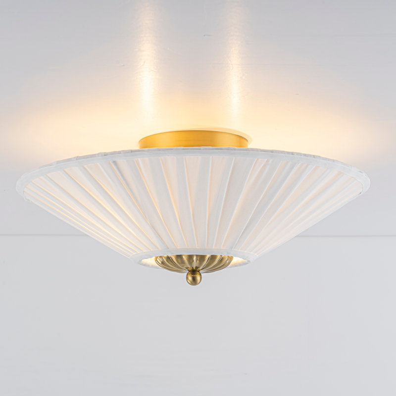 Elowen 2-Light Pleated Fabric Flush Mount Ceiling Light