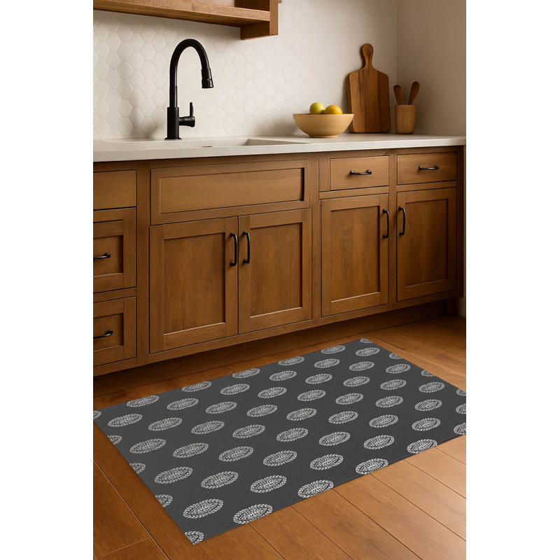 Tapis de cuisine Maddy, Gris anthracite, Rectangulaire 3 pi x 5 pi