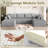 Boneless 124" U-Shape Cloud Couch, Modern Modular Sectional U-Shape Sofa, Corduroy Upholstered Couches Deep Seat Sleeper Chaise Longue for Living Room, No Assembly Required-408101603