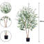 Bambou artificiel, arbres artificiels en pot avec tronc réaliste et feuilles de soie