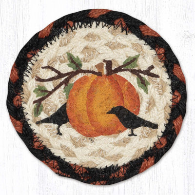  IC-222 Pumpkin Crow Printed Coaster 5"x5"
