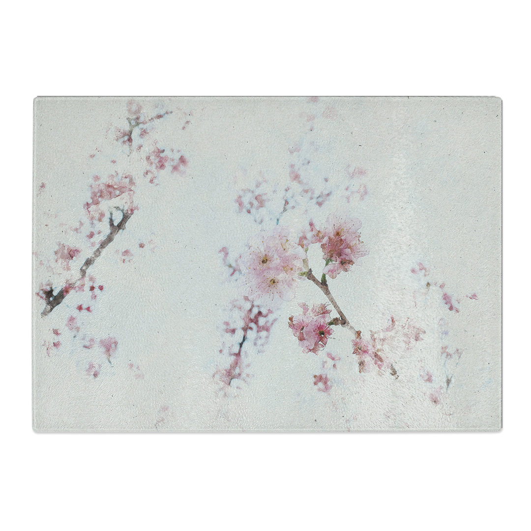 Eye of the Cherry Blossom Tree Watercolour Chopping Board
