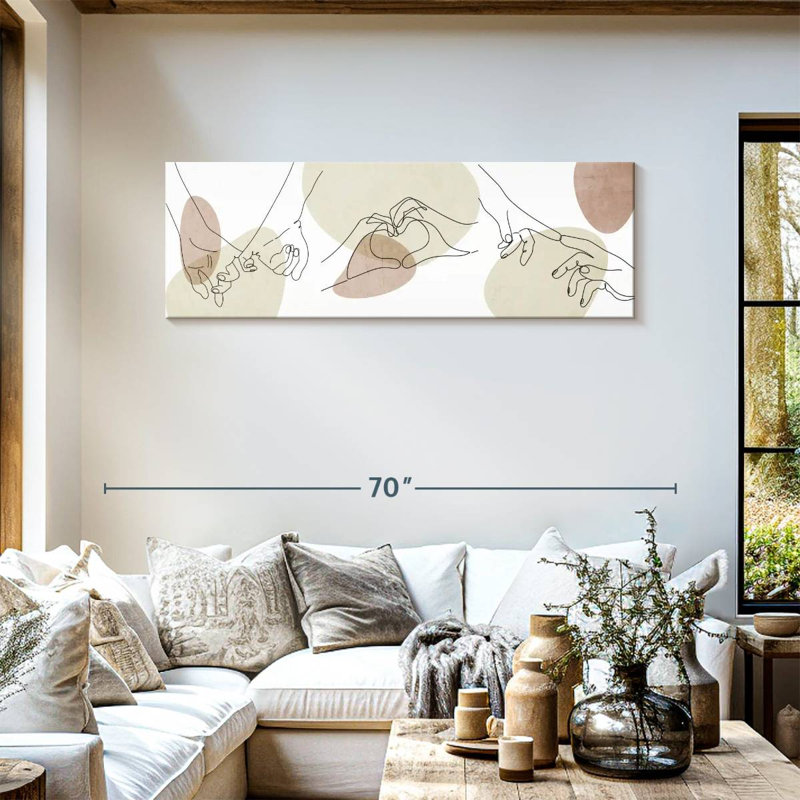 «Lovers Hands», reproduction sur toile, H 18 po x l 54 po x P 1,25 po