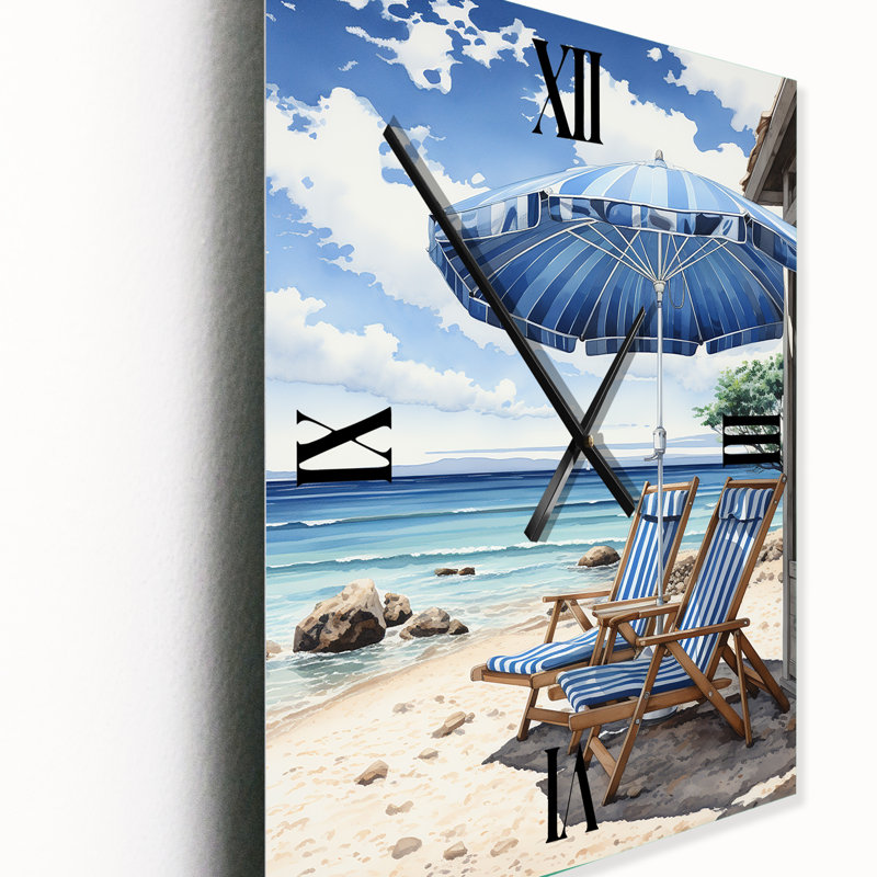 Andrra - Horloge murale nautique et de plage surdimensionnée, H 32 po x l 24 po x P 1 po