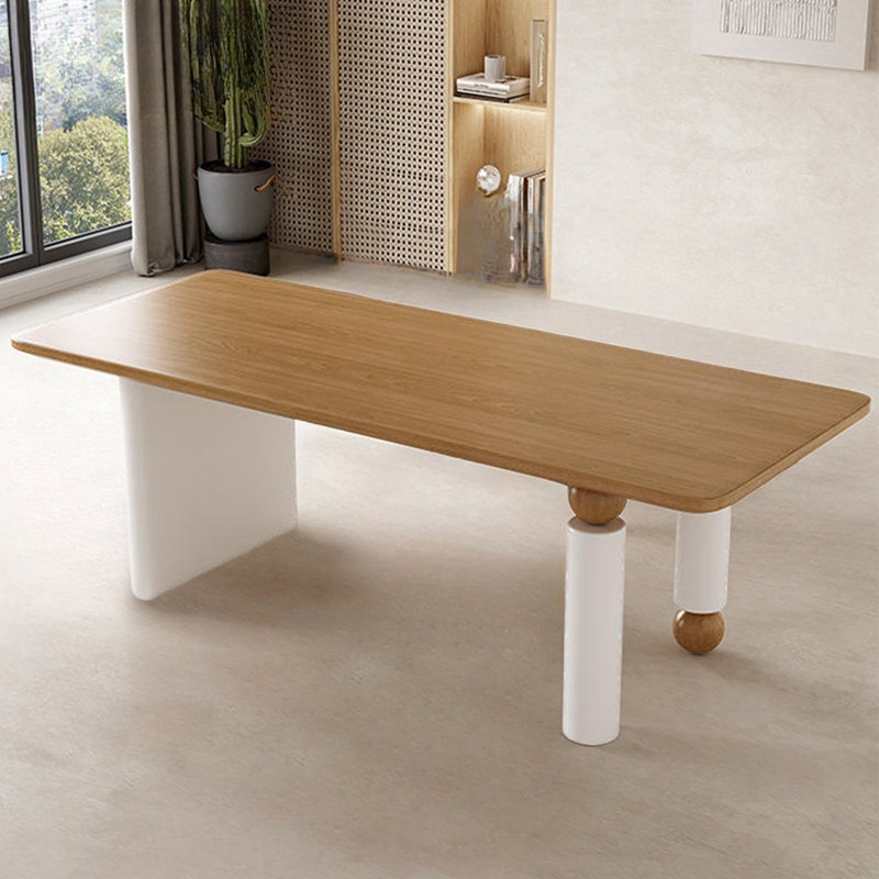 Eashaan Pine Solid Wood Dining Table, White, 27.56" W x 55.12" L