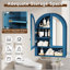 Armoire murale arquée avec portes en miroir et tablettes réglables pour la buanderie, la salle de bain et la cuisine