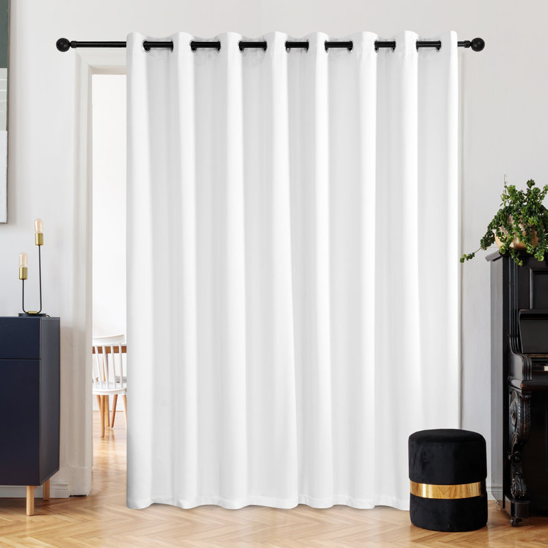 Blackout Curtain Single Panel, `100" W x 84" L, Pure White