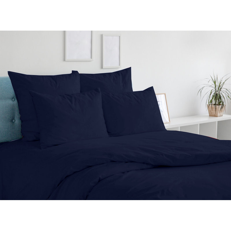 Jaree 6-Piece Rayon Hotel Sheet Set, California King, Navy