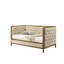 Lit de jour de style transitionnel à finition bois de chêne touffetée avec matelas et finition chêne naturel