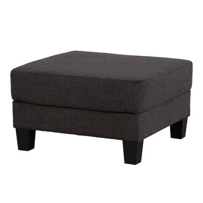 Contemporary Square Storage Ottoman, 31"L x 31"W x 18"H, Engineered Wood+Fabric, 1-Piece, Storage Ottoman, Dark Gray, Neutral Modern Design with Woode