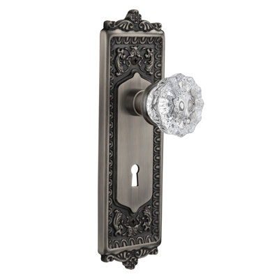Poignée de porte mortaise intérieure en cristal transparent avec oeuf, plaque longue pour fléchettes