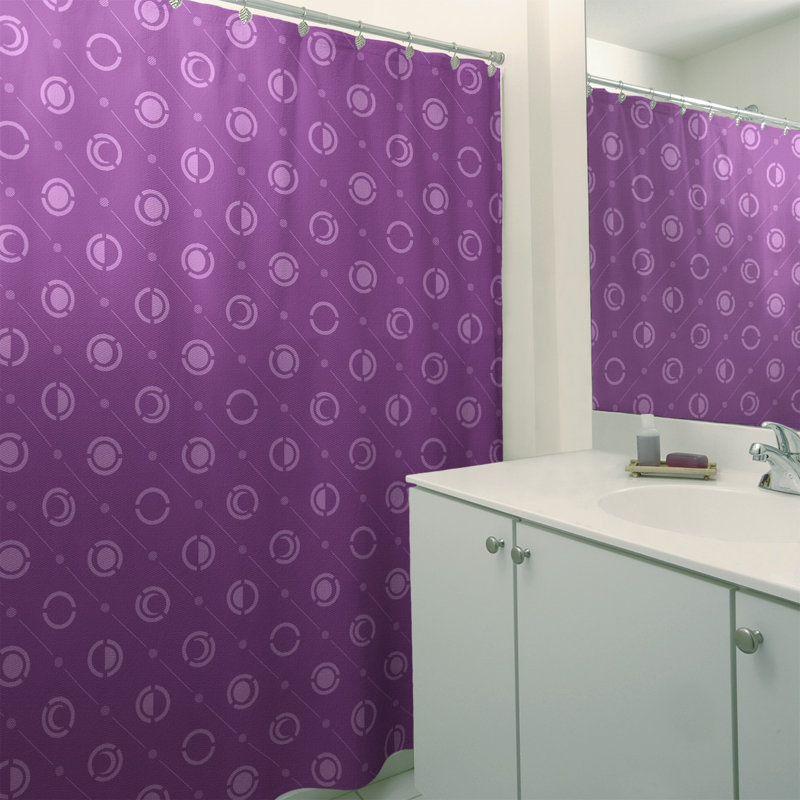 Rideau de douche à phases simples classic moon Noira Gothard, Violet