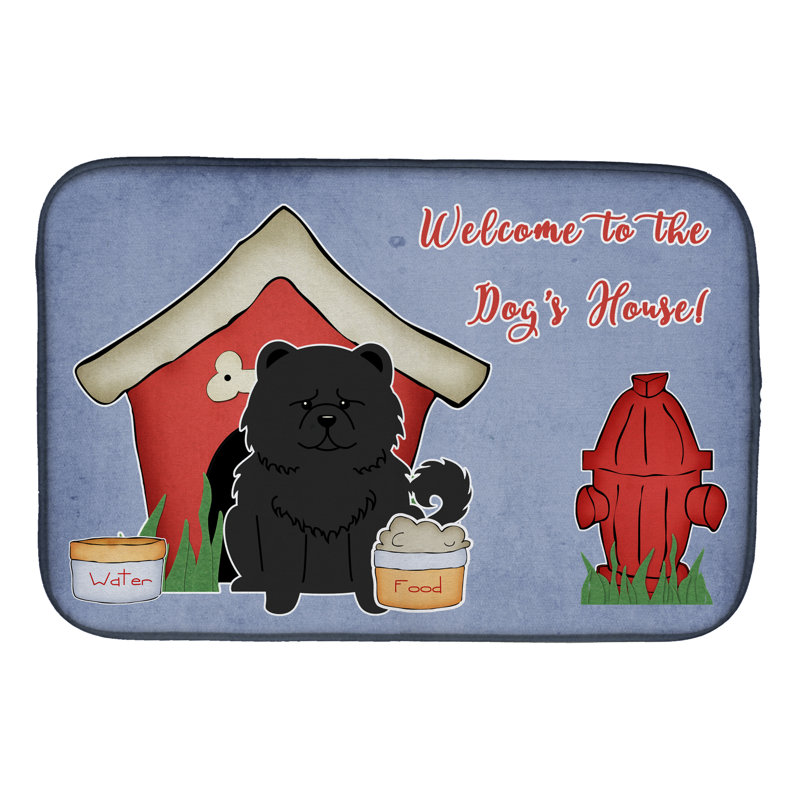 Tapis de séchage chow chow dog house, Noir