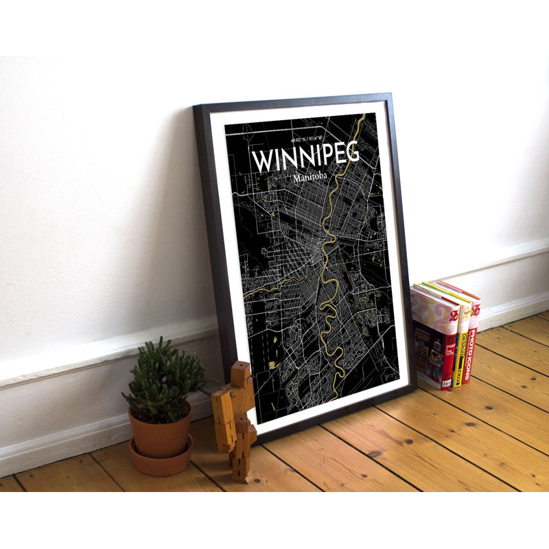 « winnipeg city map », impression, H 17 po x l 11 po x P 0,05 po