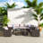 9-pieces Outdoor Half-moon Wicker Conversation Sets With 1 Nesting Coffee Table And Tempered Glass Top