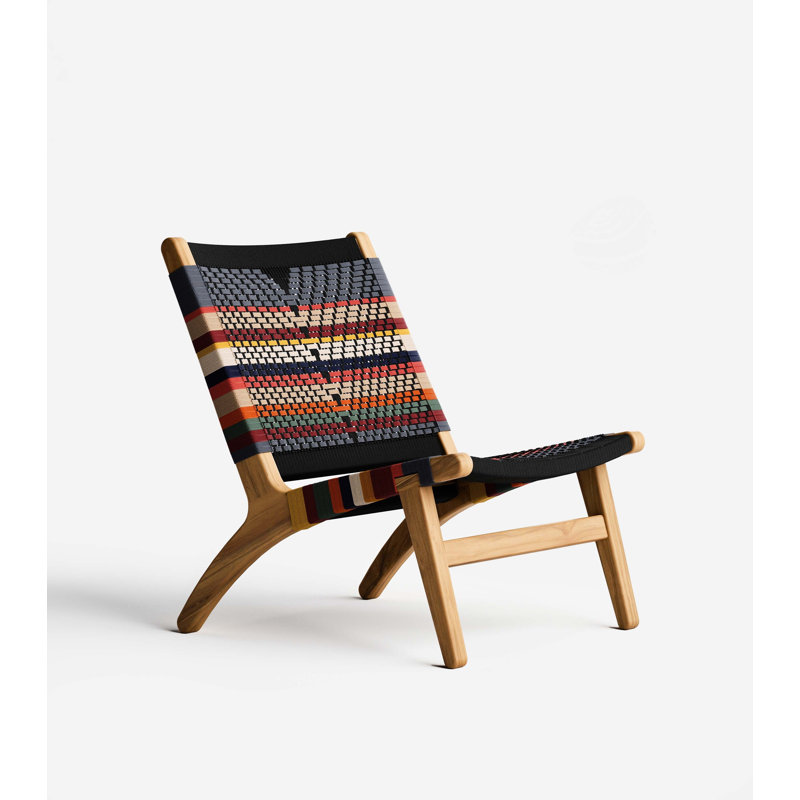 Masaya Upholstered Accent Chair, Teak, San Geronimo Pattern