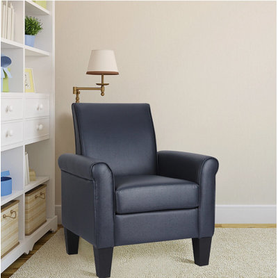 Alrun Upholstered 29" Wide Faux Leather Armchair