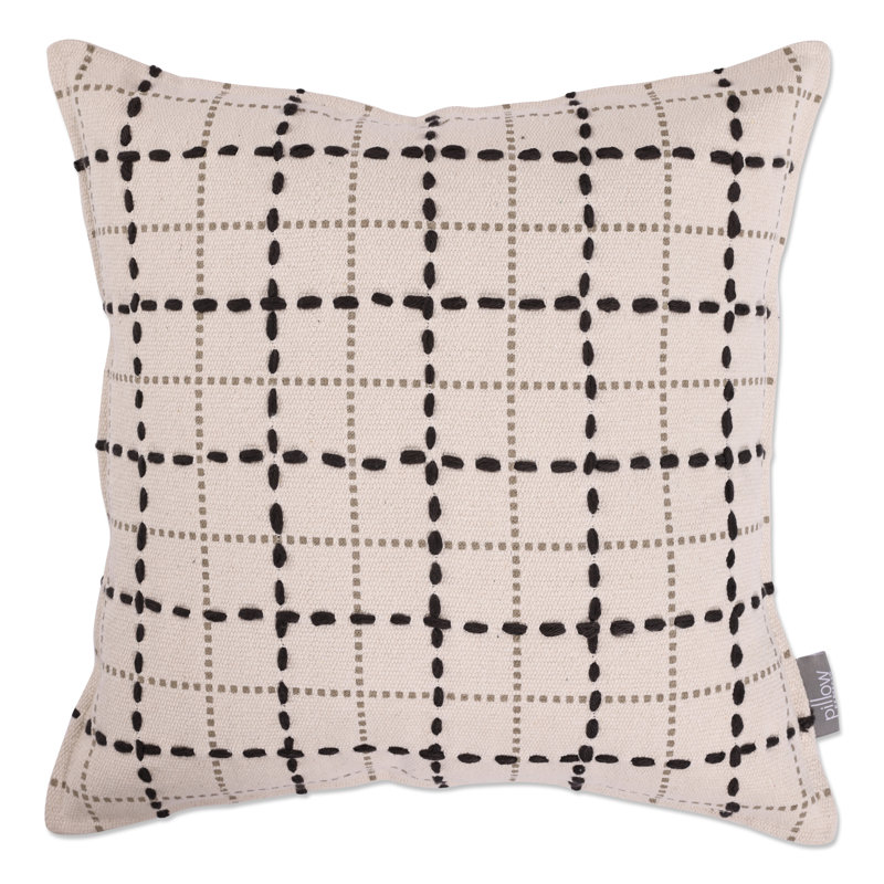 Embroidered Cotton Throw Pillow