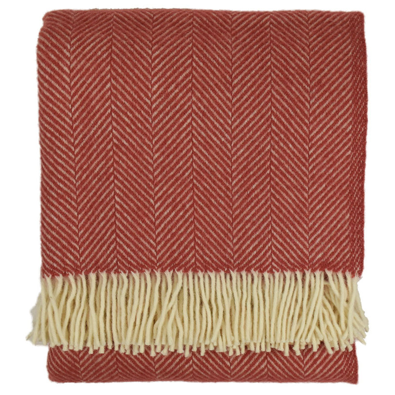 Couverture en laine pure new highland tweed chevrons Thiokk, Grenadine