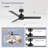 Imamuddin 48" W 3-Blade Metal Ceiling Fan with Remote-49407353